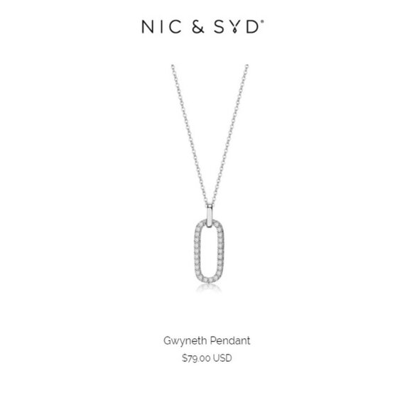 NEW Nic & Syd Gwyneth Oval Necklace Pendant Earring Set Swarovski Crystal Silver - Picture 6 of 9